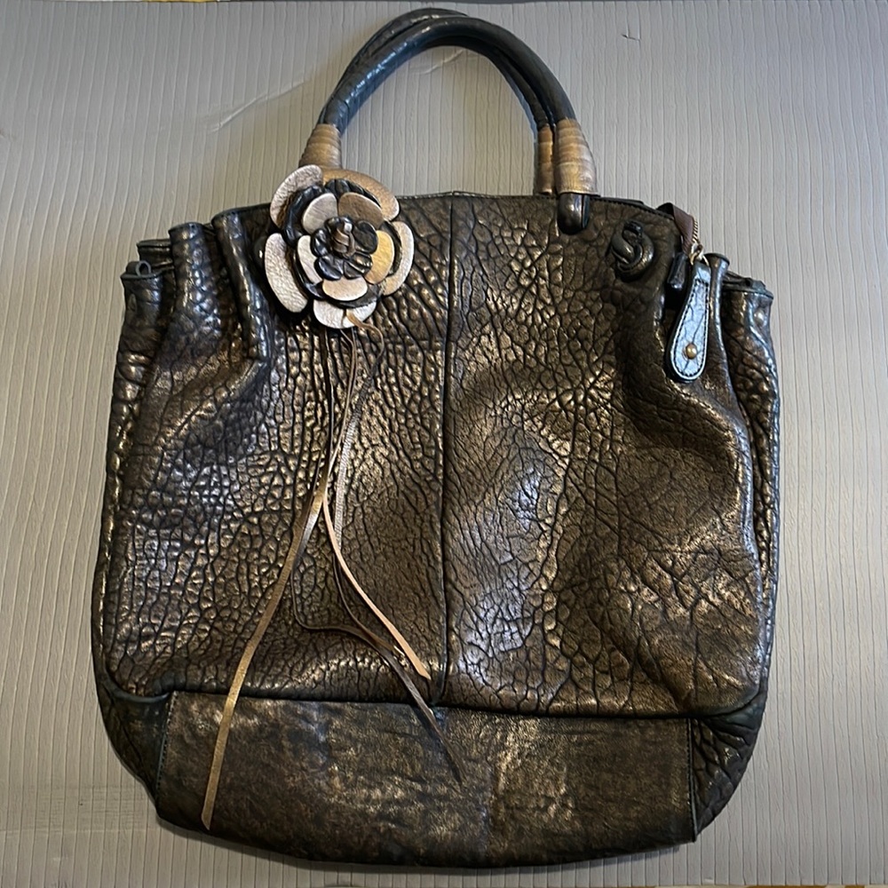 Montini leather bag made in Italy barely used